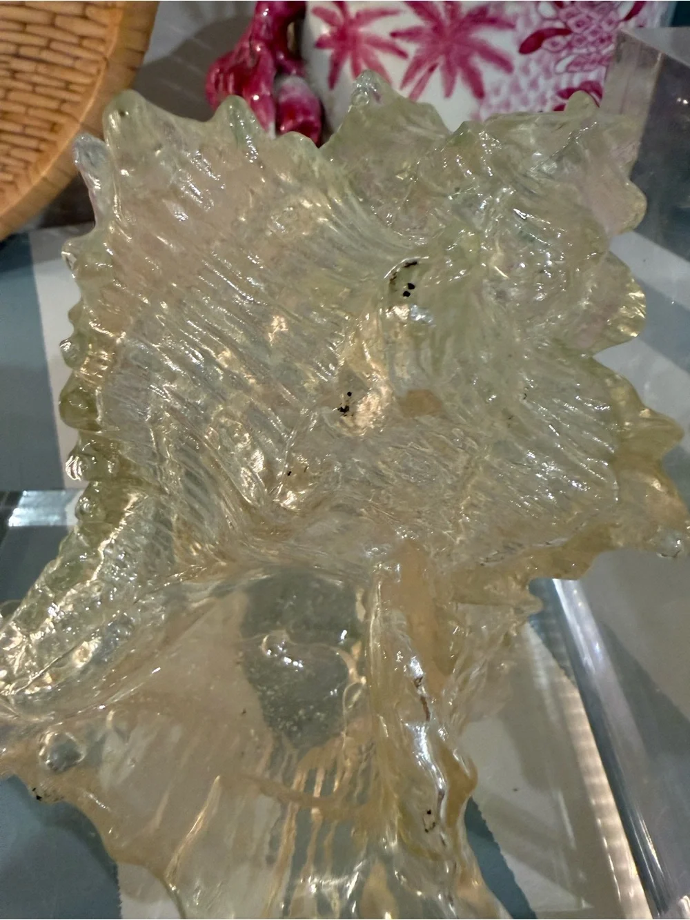 Pair of Decorative Lucite Bookends with lucite shells